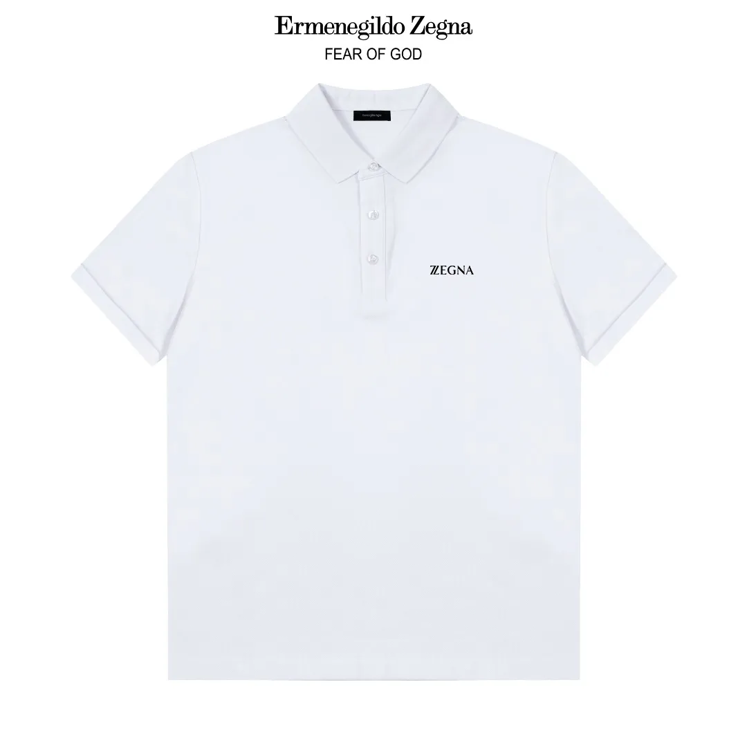 ZENGA Classic LOGO Polo ， Retro Same Style Versatile : White Black Size：M-3XL